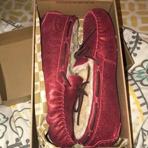 Red Sparkle Ugg Moccasins